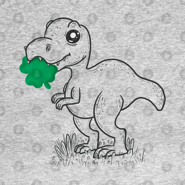 Shamrock dino st patricks day by Xatutik-Art